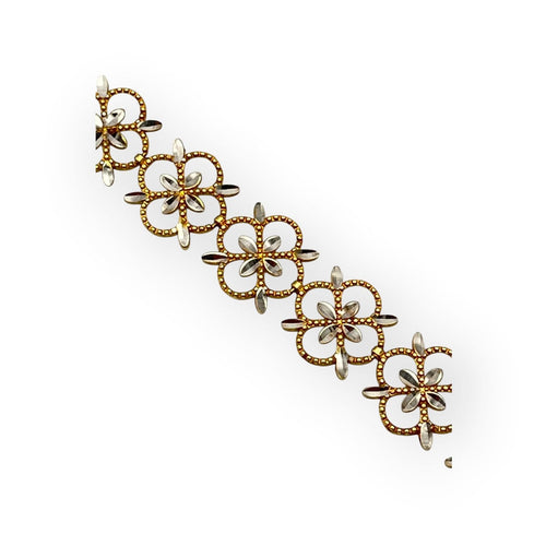 Bracelet Bracelet floral en or jaune et or blanc 750 58 Facettes 149067991