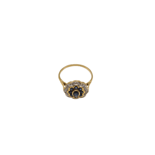 Bague 54 Bague en or jaune 18k, saphirs et diamants 58 Facettes #4265