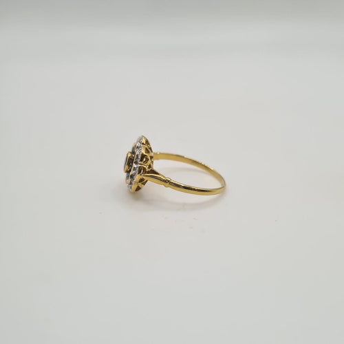 Bague 54 Bague en or jaune 18k, saphirs et diamants 58 Facettes #4265