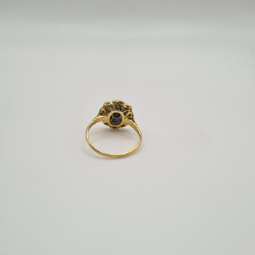 Bague 54 Bague en or jaune 18k, saphirs et diamants 58 Facettes #4265