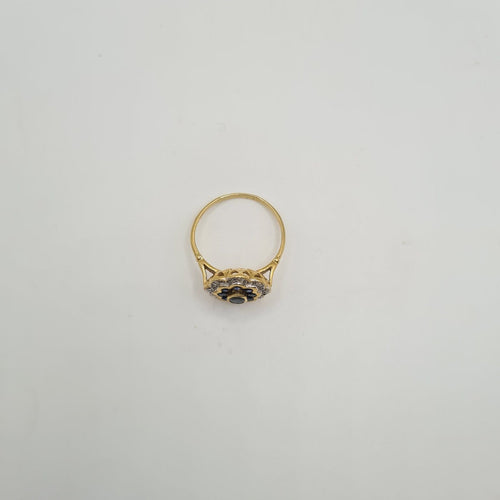 Bague 54 Bague en or jaune 18k, saphirs et diamants 58 Facettes #4265