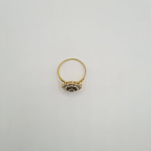 Bague 54 Bague en or jaune 18k, saphirs et diamants 58 Facettes #4265