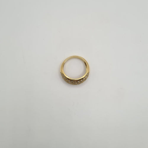 Bague 58 Bague en or jaune 18k pavée de diamants 58 Facettes #BT