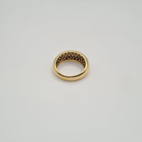 Bague 58 Bague en or jaune 18k pavée de diamants 58 Facettes #BT