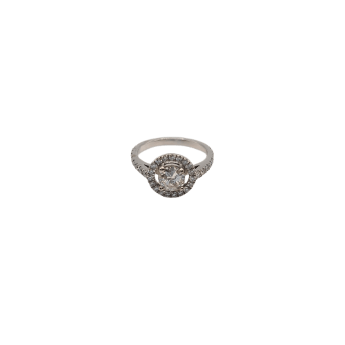 Bague 53 Bague solitaire en or blanc et diamants 58 Facettes #BT
