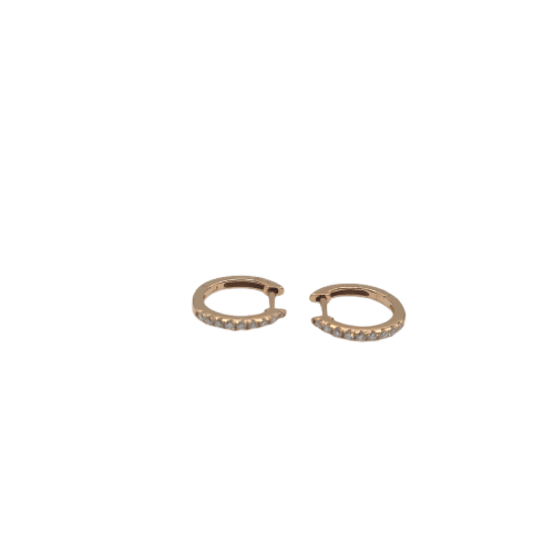 Boucles d'oreilles Créoles en or rose 18k et diamants 58 Facettes #BT
