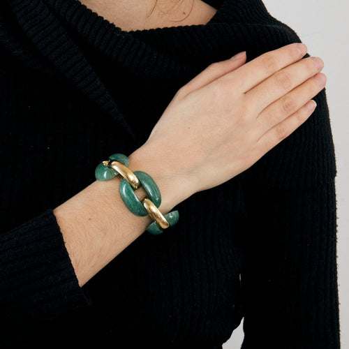 Bracelet Bracelet vintage - Bracelet en or jaune 18 carats aventurine 58 Facettes BO/230071 RIV