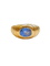 Chevalière - Bague jonc en or jaune et saphir de Ceylan