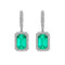 AITCHES - Boucles d'oreilles pendantes en or blanc 18K, émeraudes et diamants