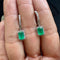 AITCHES - Boucles d'oreilles pendantes en or blanc 18K, émeraudes et diamants