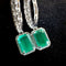 AITCHES - Boucles d'oreilles pendantes en or blanc 18K, émeraudes et diamants