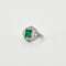 Art déco - Bague en platine, émeraude et diamants