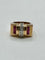 Tank - Bague en or jaune, diamants et rubis