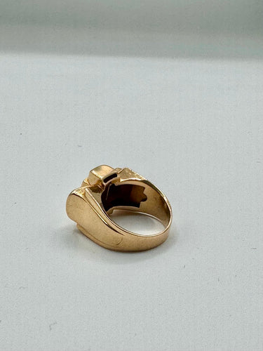 Bague tank - Diamants en or jaune
