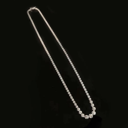 AITCHES - Collier tennis gradué en or blanc 18K et diamants