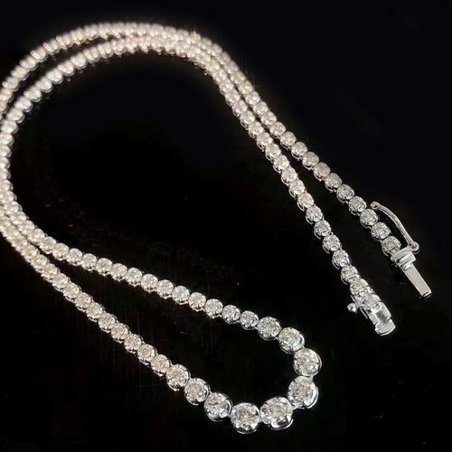 AITCHES - Collier tennis gradué en or blanc 18K et diamants