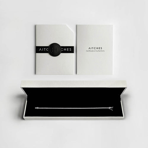 AITCHES - Bracelet tennis Embrace en platine diamants