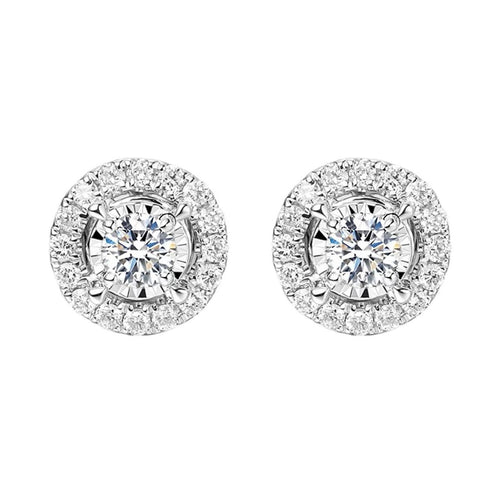 AITCHES Embrace - Boucles d'oreilles halo en or blanc 18K et diamants