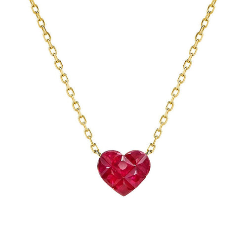 AITCHES - Collier Ruby by Heart en or 18K et rubis