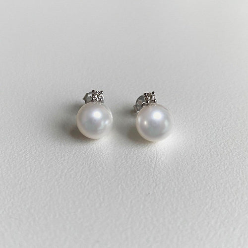 Boucles d'oreilles Underwater - Boucles d'oreilles perles Akoya diamants en or blanc 18K 58 Facettes GER1321WG