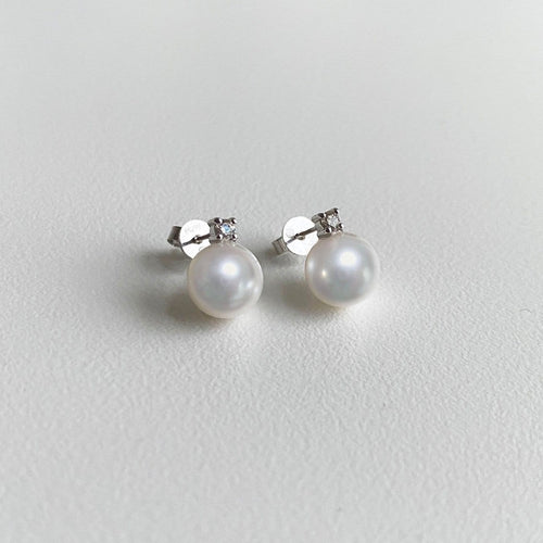 Boucles d'oreilles Underwater - Boucles d'oreilles perles Akoya diamants en or blanc 18K 58 Facettes GER1321WG