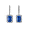 AITCHES - Boucles d'oreilles pendantes saphirs et diamants en or blanc 18K