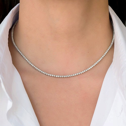 AITCHES - Collier tennis Embrace en or blanc 18K et diamants