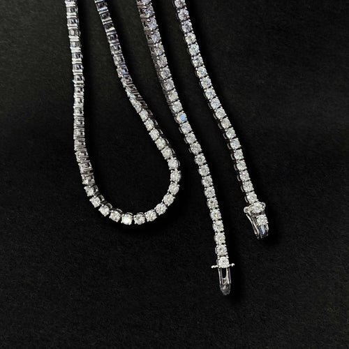 AITCHES - Collier tennis Embrace en or blanc 18K et diamants