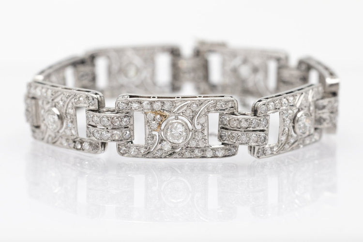 Art Déco - Bracelet en platine et diamants taille ancienne