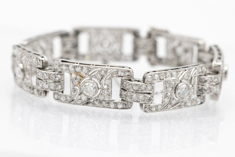 Art Déco - Bracelet en platine et diamants taille ancienne