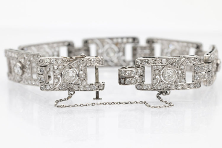 Art Déco - Bracelet en platine et diamants taille ancienne