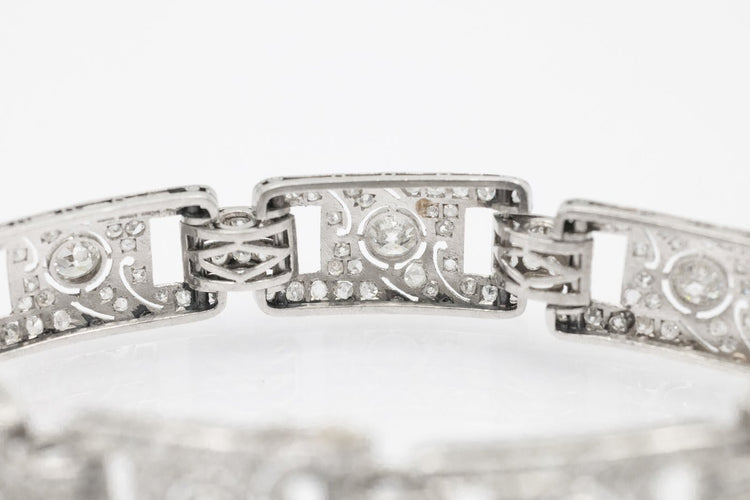 Art Déco - Bracelet en platine et diamants taille ancienne