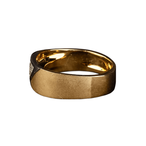Vintage - Bague chevalière en or jaune et diamant 0,48 ct