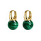 Aitches - Boucles d'oreilles Jullie en argent sterling plaqué or 18K et malachite verte