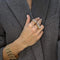 Tank - Bague en or jaune 12K aux diamants et rubis