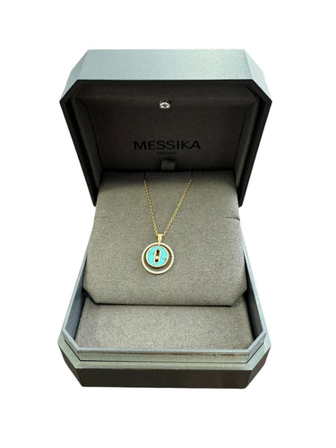 Messika - Collier Lucky Move en or jaune 750 millièmes et turquoise