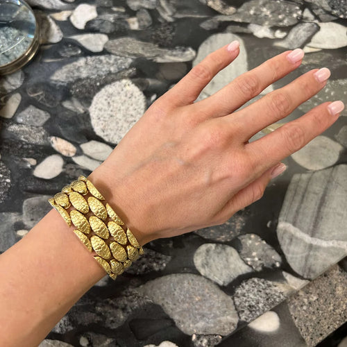 Brevet - Bracelet modulaire vintage en or jaune 18K