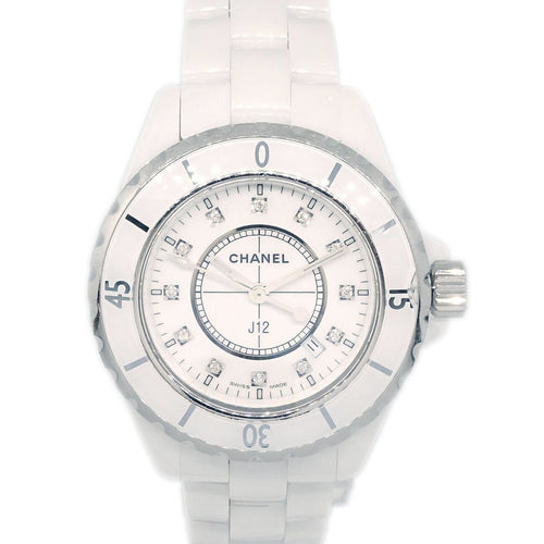 Montre Chanel J12 - Montre quartz en céramique et acier avec diamants 58 Facettes kgizel3xi7