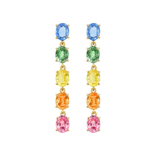 AITCHES - Boucles d'oreilles saphirs arc-en-ciel en or 18K