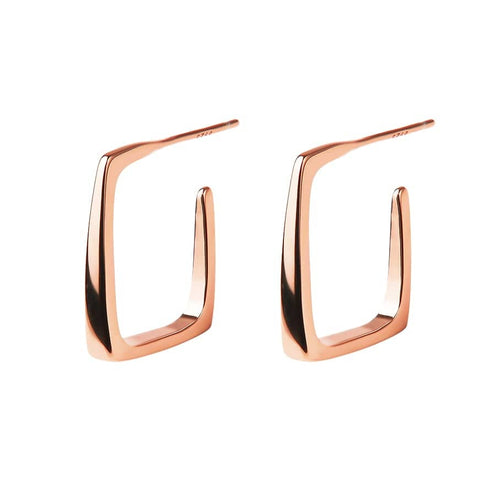 Boucles d'oreilles AITCHES - Boucles d'oreilles Jullie Square en argent 925 plaqué or rose 58 Facettes SER1002RG