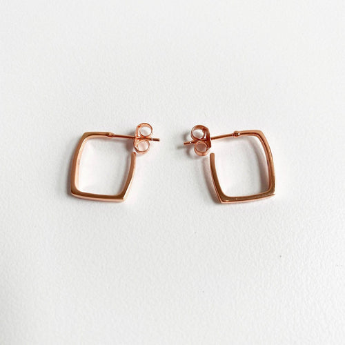 Boucles d'oreilles AITCHES - Boucles d'oreilles Jullie Square en argent 925 plaqué or rose 58 Facettes SER1002RG