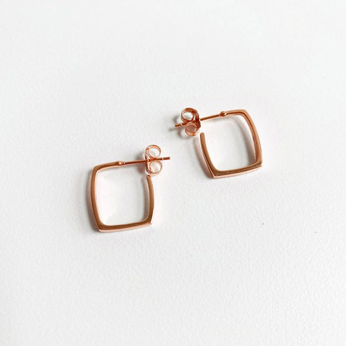 Boucles d'oreilles AITCHES - Boucles d'oreilles Jullie Square en argent 925 plaqué or rose 58 Facettes SER1002RG