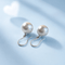 Boucles d’oreilles pendantes - Perles de culture de Tahiti rondes en or blanc 18K