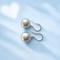 Boucles d’oreilles pendantes - Perles de culture de Tahiti rondes en or blanc 18K