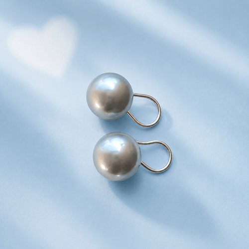 Boucles d’oreilles pendantes - Perles de culture de Tahiti rondes en or blanc 18K