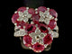Bague cocktail - Rubis et diamants en or blanc 18 carats