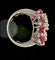 Bague cocktail - Rubis et diamants en or blanc 18 carats