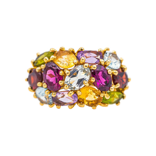 Bague 55 Bague  Cocktail Or jaune Grenat, Aigue-marine, Péridot 58 Facettes 5560099CN