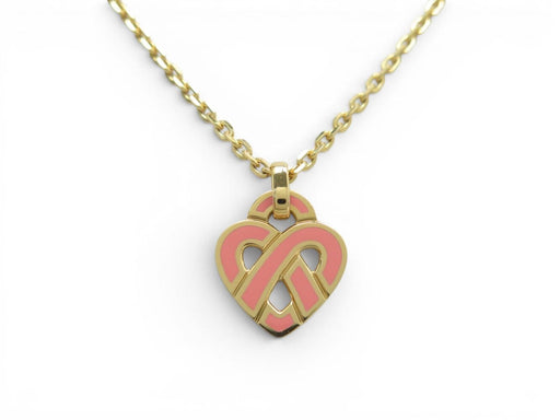 Collier pendentif POIRAY coeur entrelace pm en or rose 18k +chaine 9k boite 58 Facettes 274664