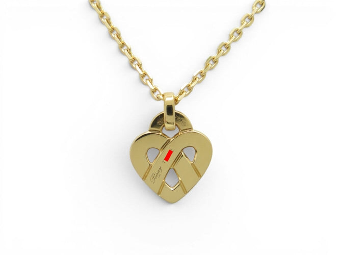 Collier pendentif POIRAY coeur entrelace pm en or rose 18k +chaine 9k boite 58 Facettes 274664
